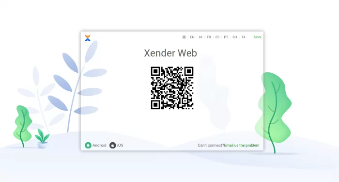 Xender web QR code 