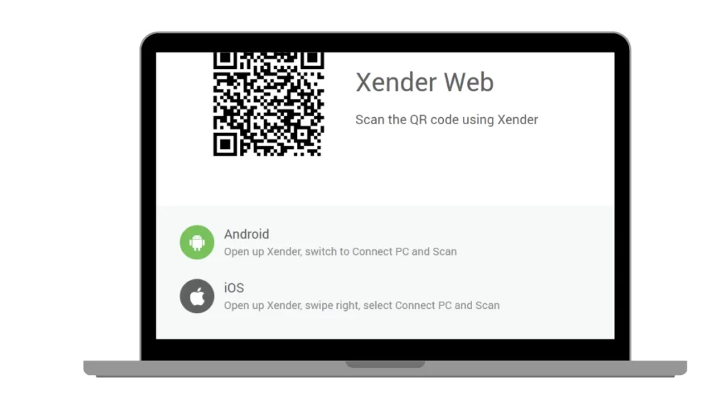 Get xender web QR conde in PC